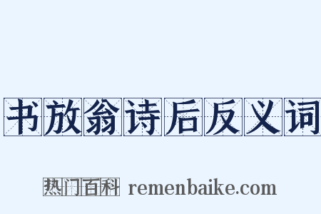 书放翁诗后反义词是什么意思的图片